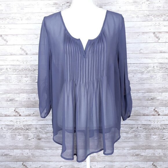 torrid Tops - Torrid Womens Blouse Sz 1 Sheer Top Gray 52A